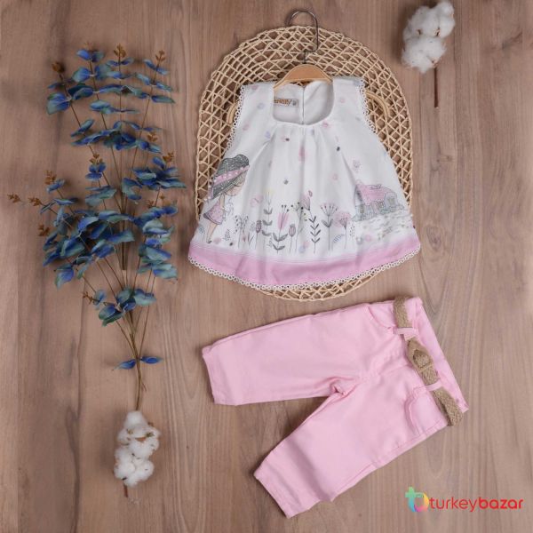 Serenity Baby Girl's outfits with pants- 4020 - Image 4